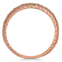 Milgrain Style Pave Set Diamond Ring in 14k Rose Gold (0.10 ct)