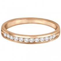 Channel-Set Diamond Anniversary Ring Band 14k Rose Gold (0.25ct)
