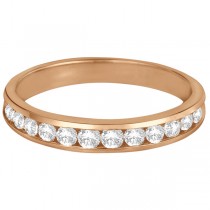 Channel-Set Diamond Anniversary Ring Band 14k Rose Gold (0.50ct)