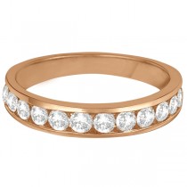 Channel-Set Diamond Anniversary Ring Band 14k Rose Gold (0.75ct)