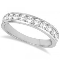 Channel-Set Diamond Anniversary Ring Band 14k White Gold (0.75ct)