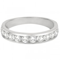 Channel-Set Diamond Anniversary Ring Band 14k White Gold (1.05ct)