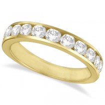 Channel-Set Round Diamond Ring Band 14k Yellow Gold (1.25ct)