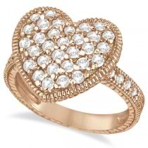 Puff Heart Diamond Ring 14k Rose Gold (1.00ct)