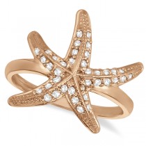 Diamond Starfish Ring 14k Rose Gold (0.34ct)