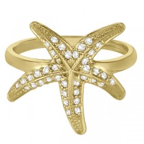 Diamond Starfish Ring 14k Yellow Gold (0.34ct)