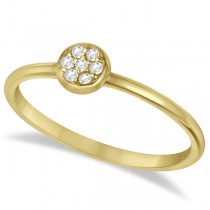 Pave Set Diamond Cluster Right Hand Ring 14K Yellow Gold (0.06ct)