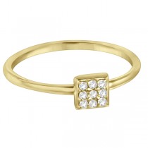 Pave Set Square Diamond Cluster Ring 14K Yellow Gold (0.08ct)