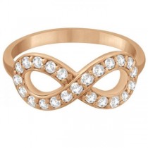 Twisted Diamond Infinity Ring Pave Set in 14k Rose Gold (0.50ct)