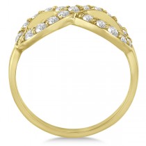 Pave Set Diamond Infinity Loop Ring in 14k Yellow Gold (0.65 ct)