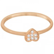 Heart Shaped Diamond Promise Ring in 14k Rose Gold (0.05ct)