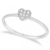 Heart Shaped Diamond Promise Ring in 14k White Gold (0.05ct)