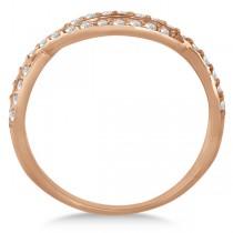 Pave Set Diamond Twisted Infinity Band in 14k Rose Gold (0.32 carat)
