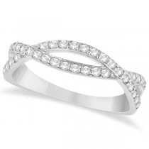 Pave Set Diamond Twisted Infinity Band in 14k White Gold (0.32 carat)