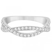 Pave Set Diamond Twisted Infinity Band in 14k White Gold (0.32 carat)
