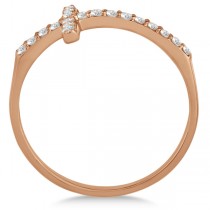 Modern Sideways Diamond Cross Fashion Ring in 14k Rose Gold (0.20ct)