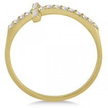 Modern Sideways Diamond Cross Fashion Ring in 14k Yellow Gold (0.20ct)
