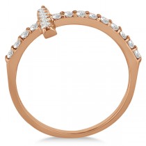 Modern Sideways Diamond Cross Fashion Ring in 14k Rose Gold (0.42ct)