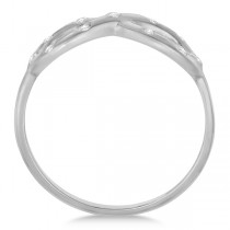 Burnished Set Diamond Infinity Fashion Ring in 14k White Gold 0.11ct