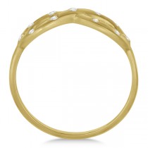 Burnished Set Diamond Infinity Fashion Ring in 14k Yellow Gold 0.11ct
