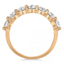 Shared Prong Round Shape Diamond Anniversary Ring 14k Rose Gold 1.25ct