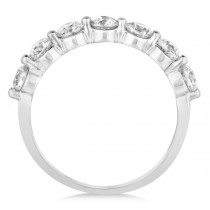 Shared Prong Round Shape Diamond Anniversary Ring 14k White Gold 1.25ct