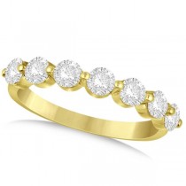 Shared Prong, Round Diamond Anniversary Ring 14k Yellow Gold 1.25ct