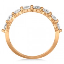 Shared Prong Round Shape Diamond Anniversary Ring 14k Rose Gold 1.00ct