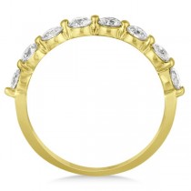 Shared Prong, Round Diamond Anniversary Ring 14k Yellow Gold 1.00ct