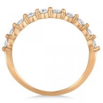 Shared Prong Round Shape Diamond Anniversary Ring 14k Rose Gold 0.40ct