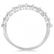 Shared Prong, Round Diamond Anniversary Ring 14k White Gold 0.40ct