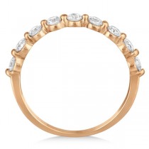 Shared Prong Round Shape Diamond Anniversary Ring 14k Rose Gold 0.50ct