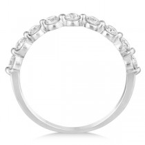 Shared Prong, Round Diamond Anniversary Ring 14k White Gold 0.50ct