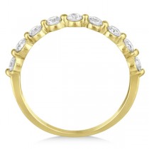 Shared Prong, Round Diamond Anniversary Ring 14k Yellow Gold 0.50ct