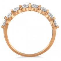 Shared Prong Round Shape Diamond Anniversary Ring 14k Rose Gold 0.75ct