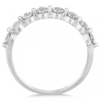 Shared Prong, Round Diamond Anniversary Ring 14k White Gold 0.75ct