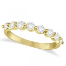 Shared Prong, Round Diamond Anniversary Ring 14k Yellow Gold 0.75ct