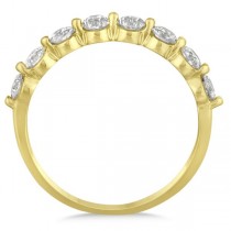 Shared Prong, Round Diamond Anniversary Ring 14k Yellow Gold 0.75ct