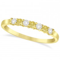 White & Yellow Diamond 7 Stone Wedding Band 14k Yellow Gold (0.26ct)