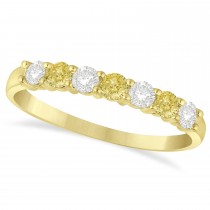 White & Yellow Diamond 7 Stone Wedding Band 14k Yellow Gold (0.50ct)