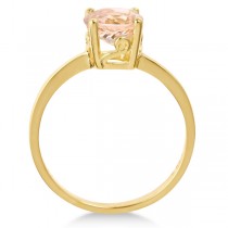 Round Cut Art Deco Morganite Cocktail Ring in 14k Yellow Gold (1.25ct)