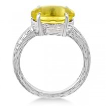 Oval Cut Lime Quartz Cocktail Ring in Sterling Silver (4.40ct)
