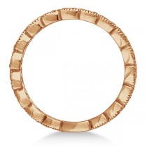 "Greek Crown" Marquise Shape Diamond Ring Band 14k Rose Gold (0.35ct)