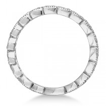 "Greek Crown" Marquise Shape Diamond Ring Band 14k White Gold (0.35ct)