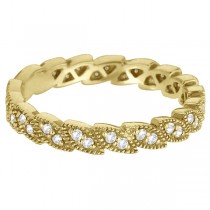 "Greek Crown" Marquise Shape Diamond Ring Band 14k Yellow Gold (0.35ct)