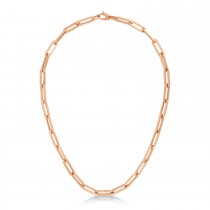 Large Paperclip Link Chain Necklace 14k Rose Gold (6.1mm)