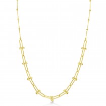 U-Link Paperclip Bead Hardwear Chain Necklace 14k Yellow Gold
