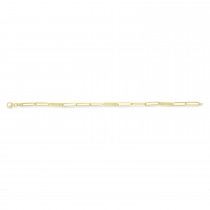 Paperclip Bar Fashion Chain Necklace 14K Yellow Gold
