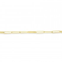 Paperclip Bar Fashion Chain Necklace 14K Yellow Gold