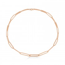 Paperclip Bar Fashion Chain Bracelet 14K Rose Gold